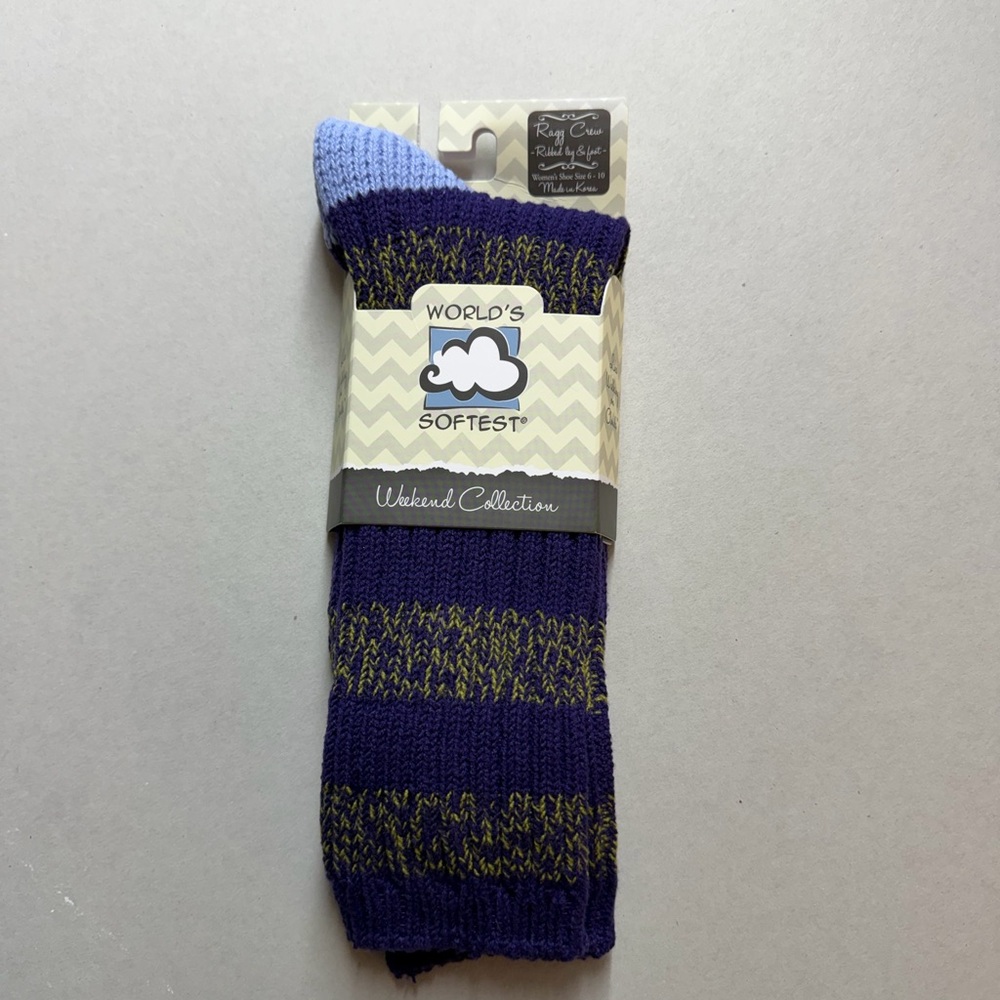 World's Softest Weekend Purple and Blue Socks NWT
